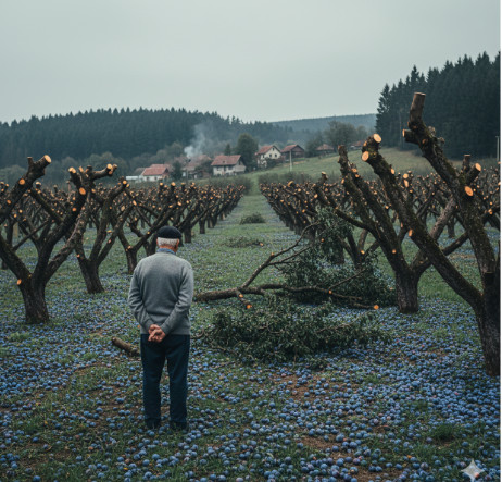 Komšija mu je iz zavisti posekao ceo voćnjak tokom noći: Ujutru je na svom pragu zatekao gajbu punu voća i poruku koja ga je postidela do suza. - featured image Komšija mu je iz zavisti posekao ceo voćnjak tokom noći: Ujutru je na svom pragu zatekao gajbu punu voća i poruku koja ga je postidela do suza. - featured image