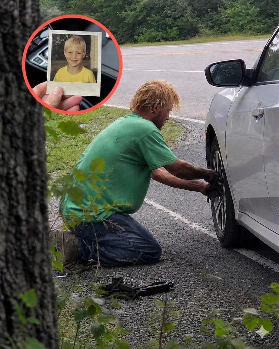Beskućnik mi je pomogao da promijenim probušenu gumu na ruti 9, na istoj cesti gdje je moj sin nestao prije 20 godina — ono što je ostavio na suvozačevom sjedištu oborilo me na koljena. - featured image Beskućnik mi je pomogao da promijenim probušenu gumu na ruti 9, na istoj cesti gdje je moj sin nestao prije 20 godina — ono što je ostavio na suvozačevom sjedištu oborilo me na koljena. - featured image